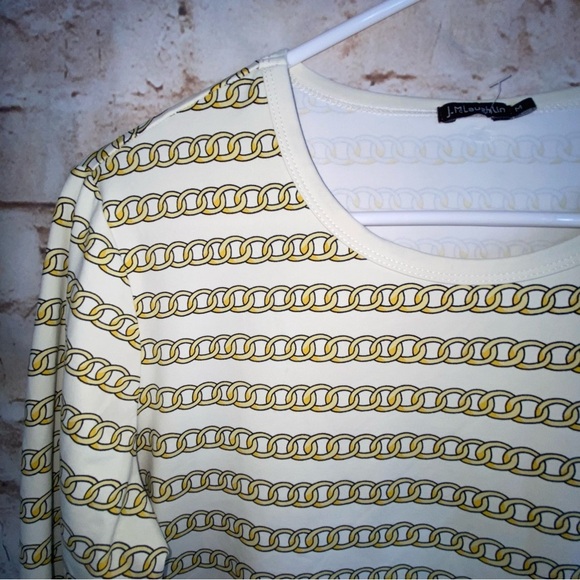 J.McLaughlin Catalina Cloth Chain Print Blouse Size Medium - Picture 2 of 6